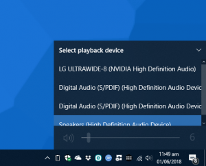 how to set default audio device windows 10