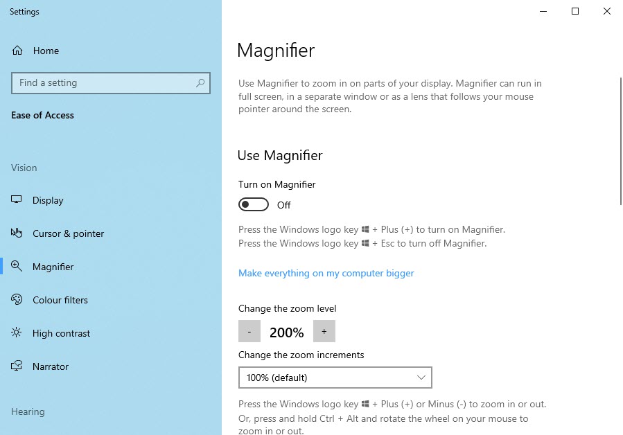 Inverting Colors on Windows 10 using Color Filters and Magnifying App