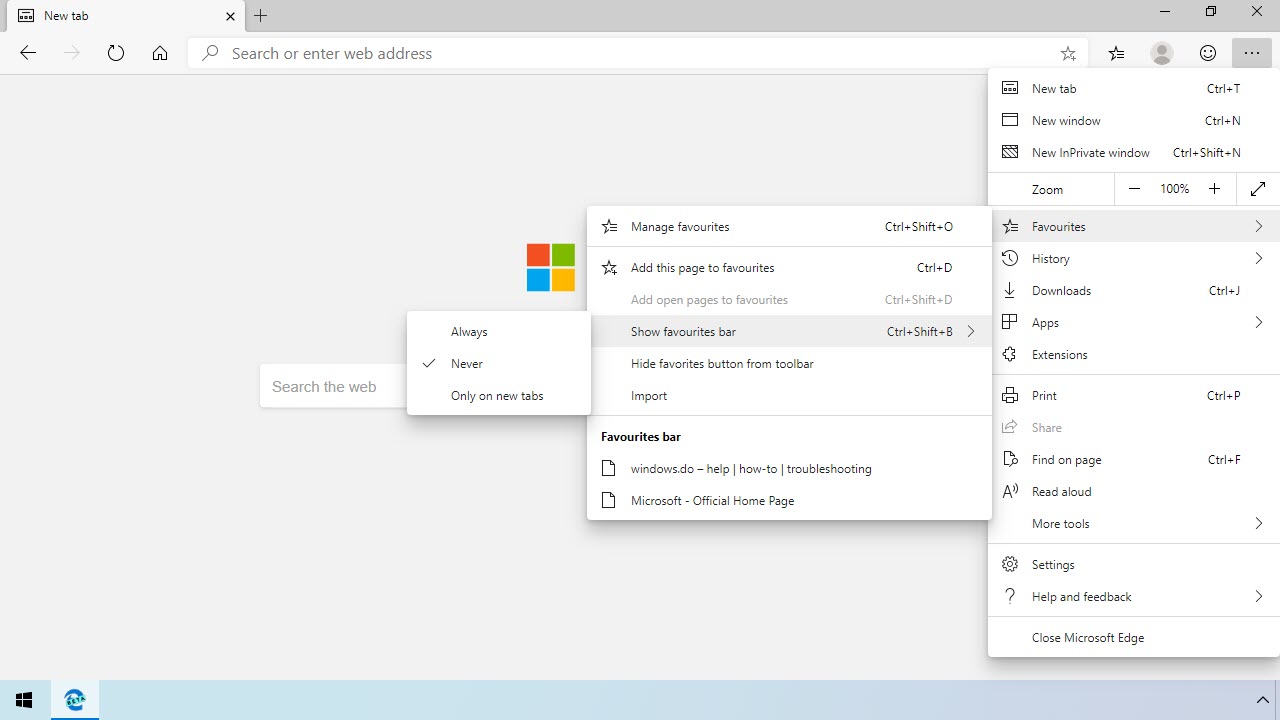 Use The Favourites Bar In Microsoft Edge In Windows 10 Windowsdo 1508
