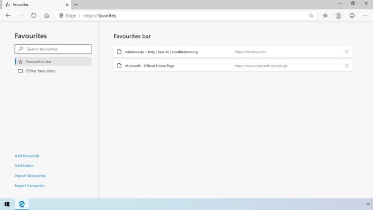 Manage your Internet Favourites in Edge in Windows 10 – windows.do