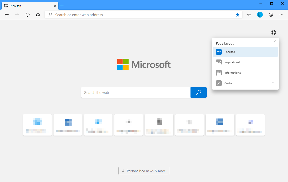 reset microsoft edge home page