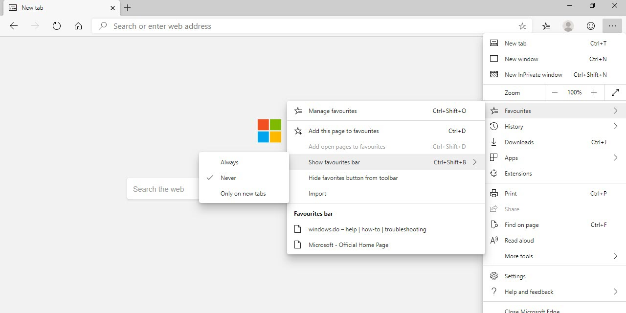 Use The Favourites Bar In Microsoft Edge In Windows 10 – Windows.do