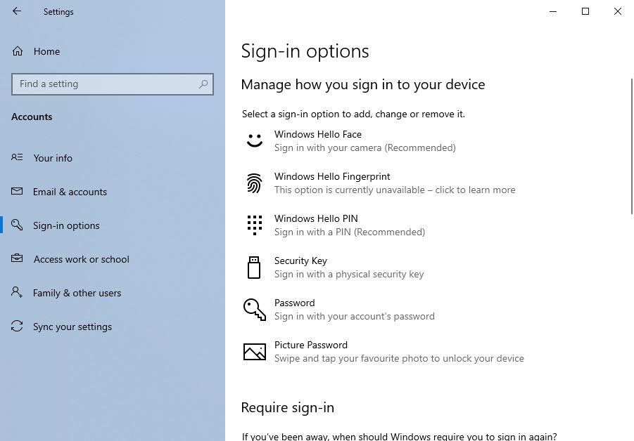 How to Set up Windows Hello to Log into Windows 10 Password