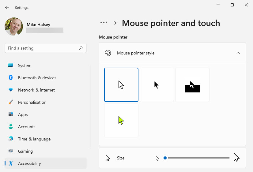 Controlling mouse pointer process